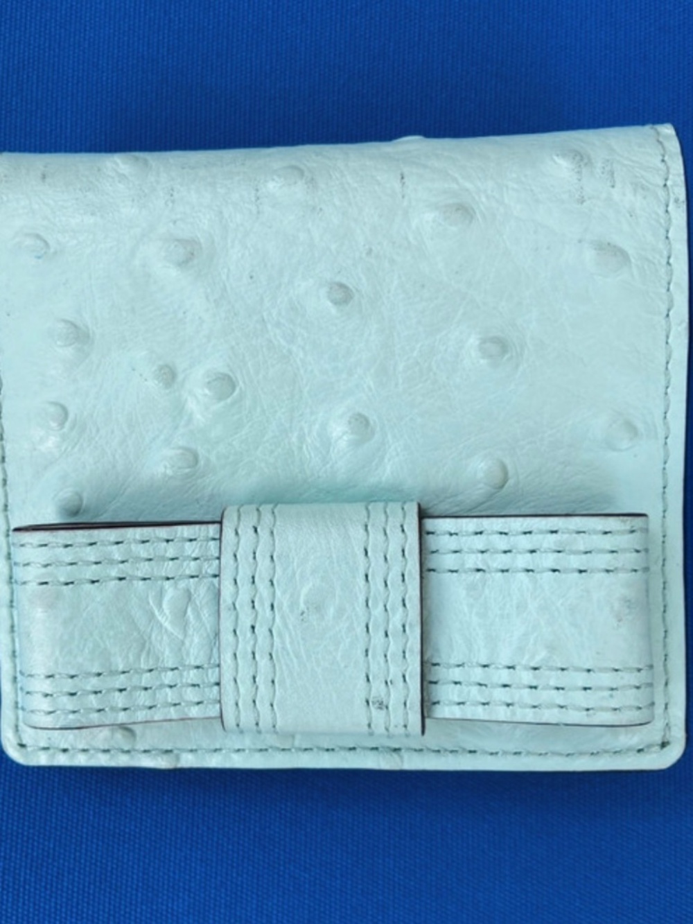 Kate Spade Tiffany blue ostrich leather wallet